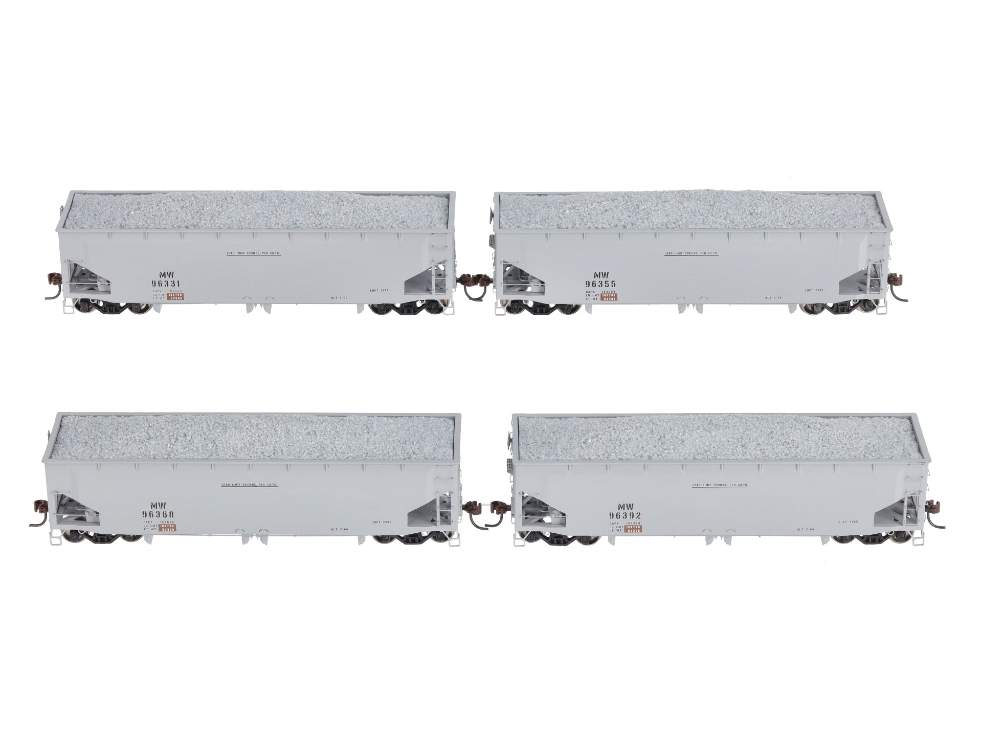 Athearn 95702 HO Scale MOW 40' Offset Ballast Hoppers 4-Pack LN/Box