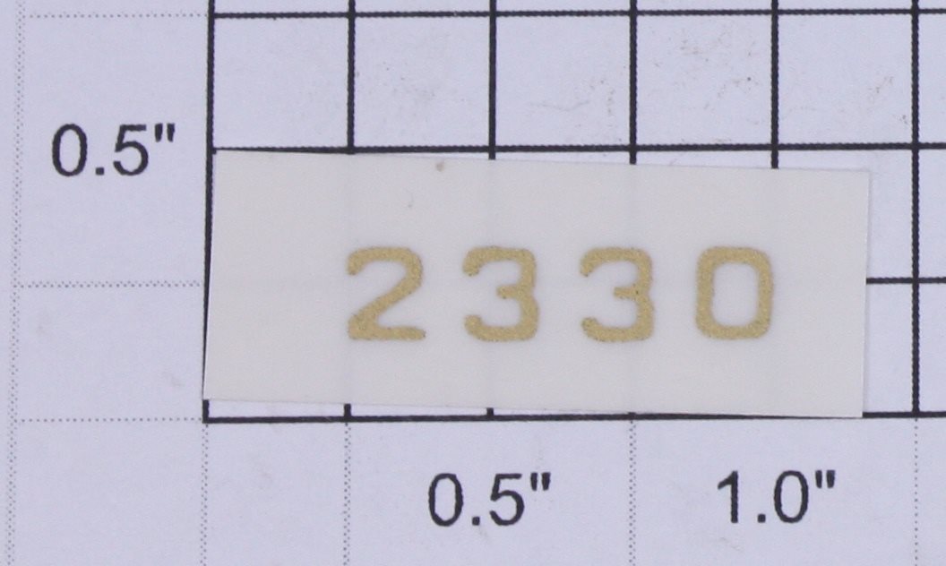 Lionel 2330-14 GG-1 Pennsylvania "2330" Gold Number Sticker Decal
