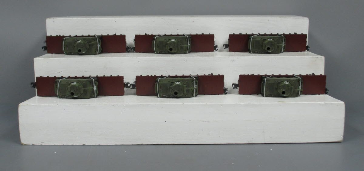 MTH 20-90549 Pennsylvania 50-ton 41' Wood Flatcars w/Sherman Tanks (Set of 6)