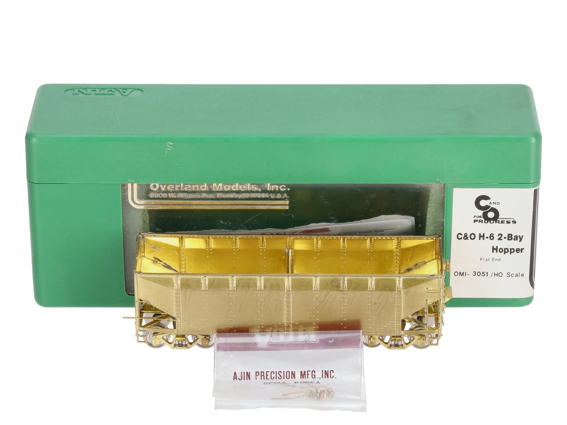 Overland 3051 HO BRASS C&O H-6 2-Bay Hopper - Unpainted LN/Box