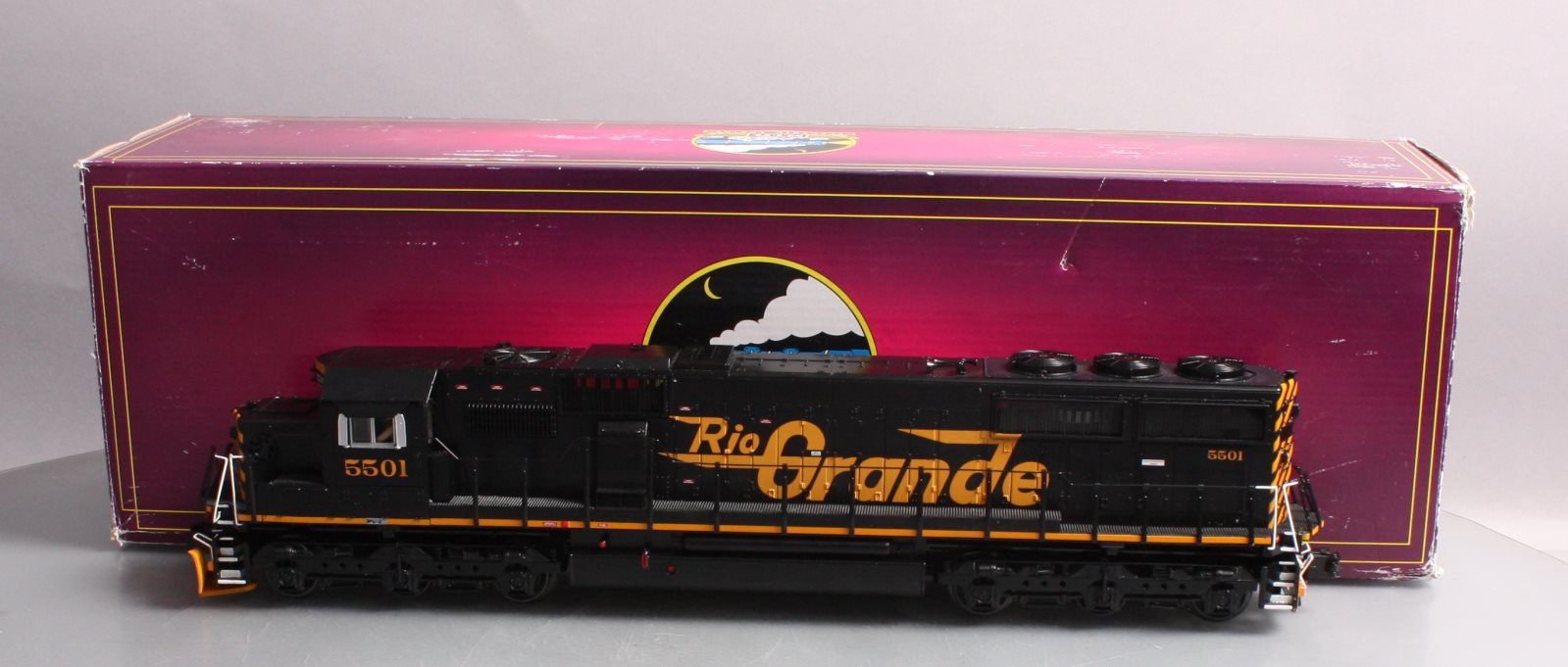 MTH 20-20425-1 O Gauge D&RGW SD50 Diesel Engine w/PS3 #5501 (Hi-Rail Wheels)