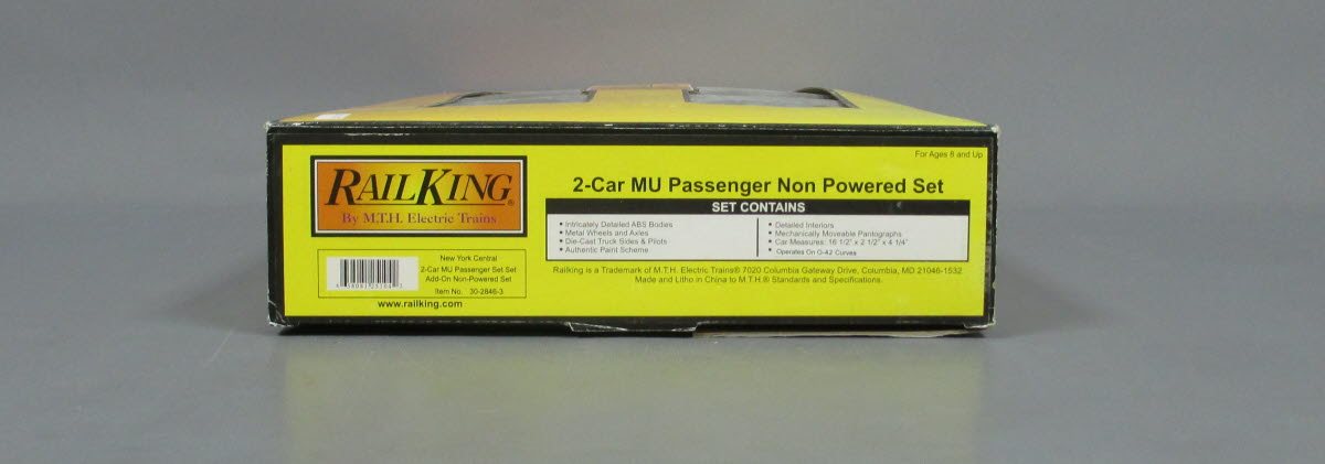 MTH 30-2846-3 O New York Central MU Passenger Add-On Non-Powered Set (Set of 2)