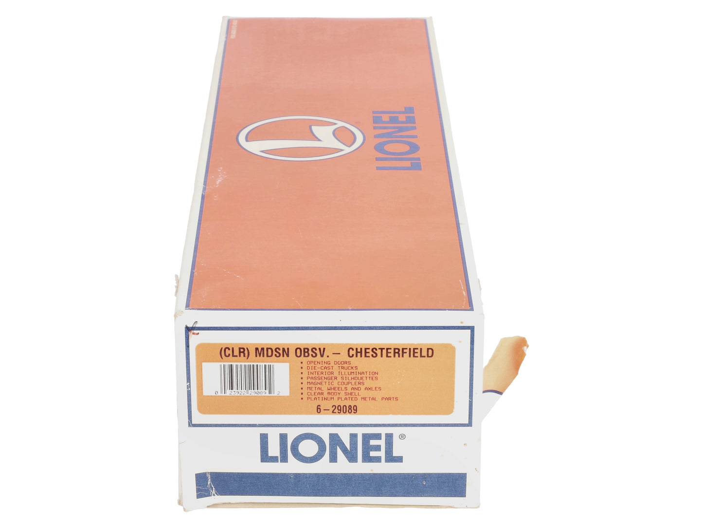 Lionel 6-29089 Clear Shell Chesterfield Madison Observation Car #48051 NIB