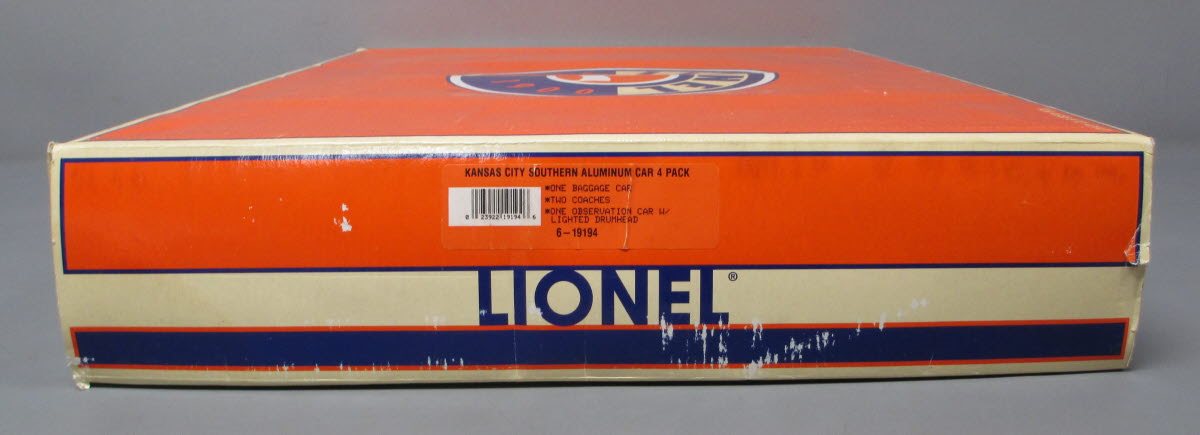 Lionel 6-19194 O Gauge KCS Aluminum 4-Car Passenger Set LN/Box