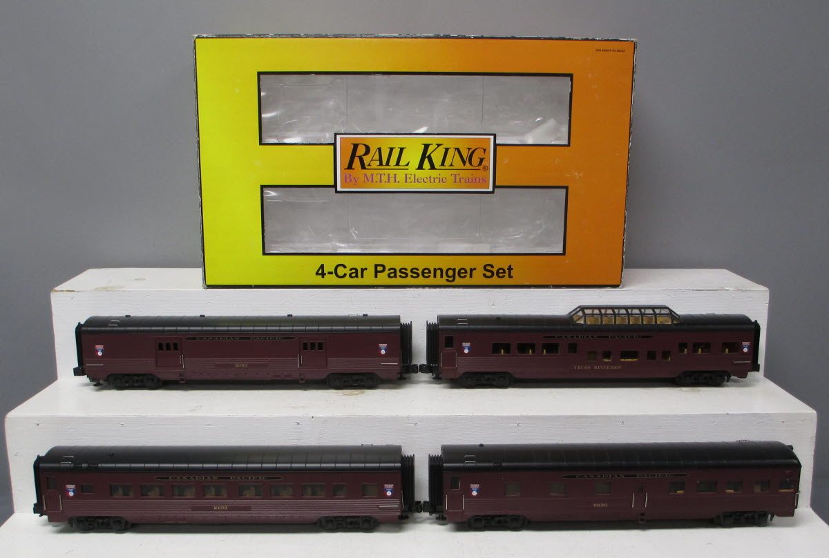 MTH 30-6730 O Canadian Pacific RailKing 60' Streamlined Passenger Set (Set of 4) LN/Box