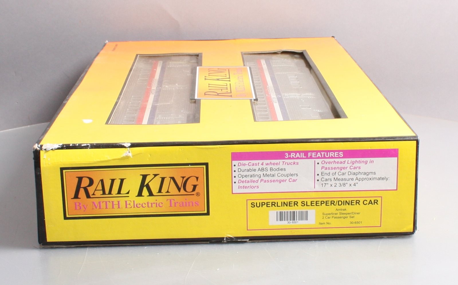 MTH 30-6501 Amtrak SuperLiner Sleeper/Diner 2 Car Set NIB