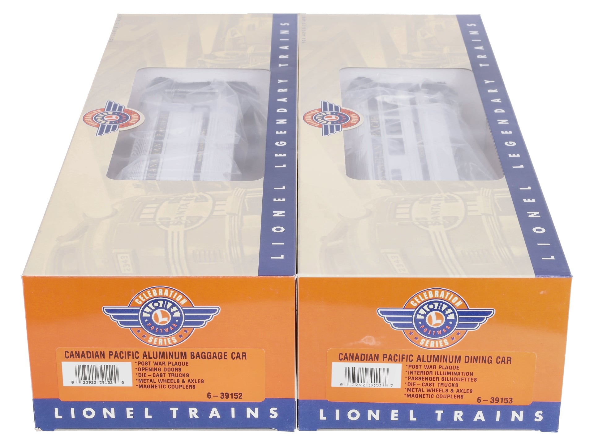 Lionel 6-39151 Canadian Pacific Aluminum Passenger Car (Set of 2) NIB