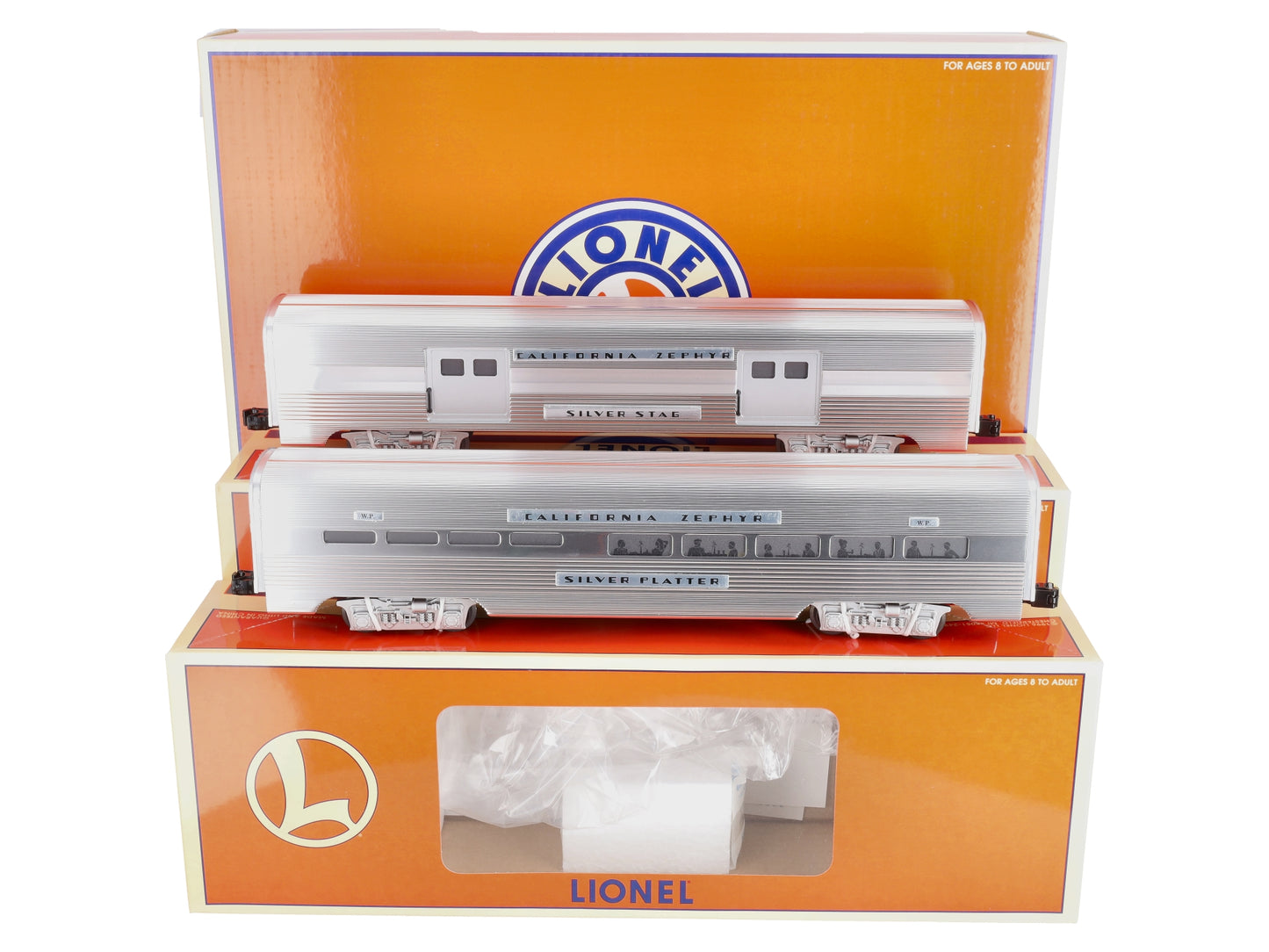 Lionel 6-39182 O Gauge Western Pacific Aluminum Passenger Car (Pack of 2) NIB
