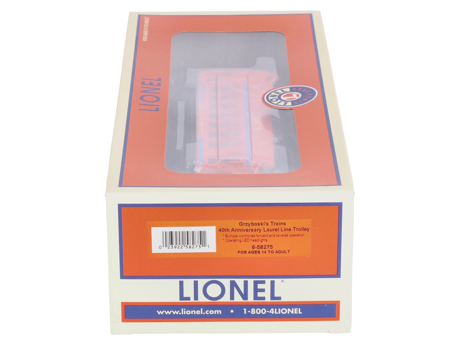 Lionel 6-58275 O Gauge Grzyboski's Trains 40th Anniversary Laurel Line Trolley LN/Box