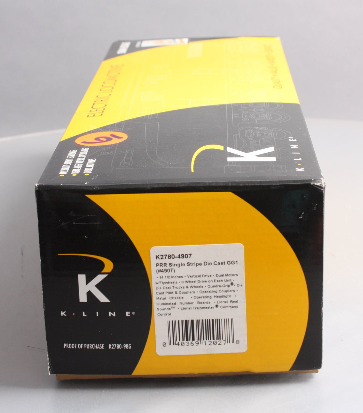 K-Line K2780-4907 O Pennsylvania GG-1 Electric Locomotive #4907 LN/Box
