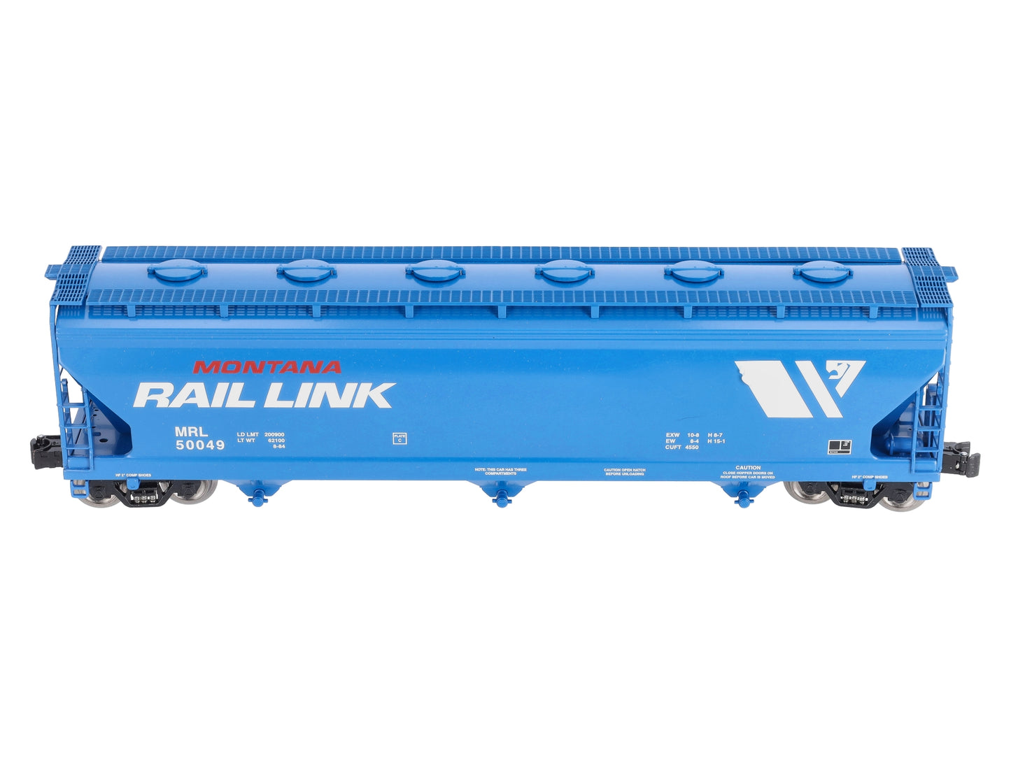 Lionel K-Line 6-22294 Montana Rail Link 3-Bay Modern Aluminum Hopper Car #50049