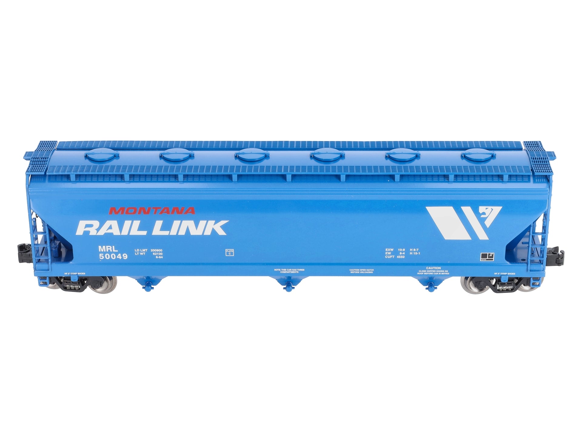Lionel K-Line 6-22294 Montana Rail Link 3-Bay Modern Aluminum Hopper Car #50049