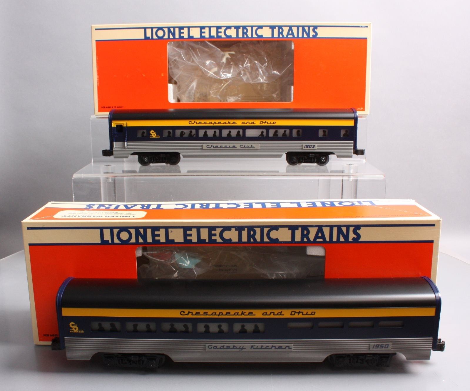Lionel 6-19164 O Chesapeake & Ohio Chessie Club Aluminum Passenger Car Set LN/Box
