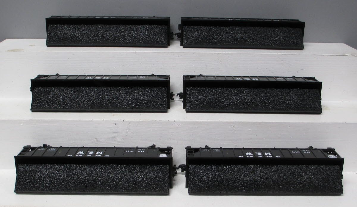 MTH 20-97062 O Gauge Norfolk & Western 4-Bay Hopper With coal Load 6-Car Set NIB