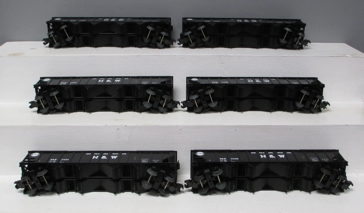 MTH 20-97062 O Gauge Norfolk & Western 4-Bay Hopper With coal Load 6-Car Set NIB
