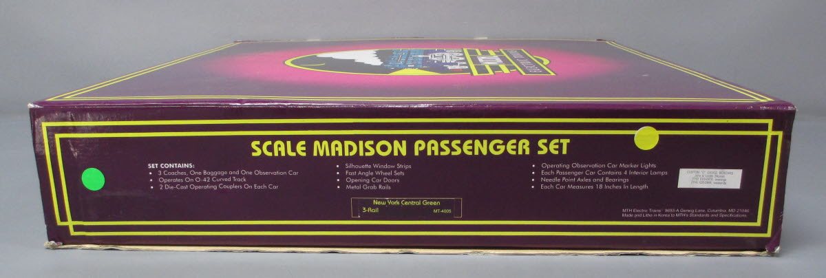 MTH 20-4005 O Gauge New York Central 70' Madison Passenger 5-Car Set LN/Box