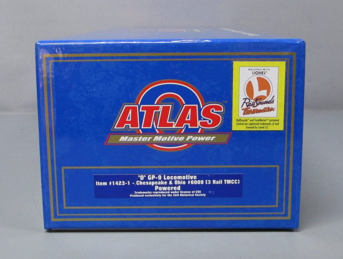 Atlas 1423-1 O Gauge C&O GP-9 Diesel Locomotive #6009 w/TMCC (3-Rail) LN/Box