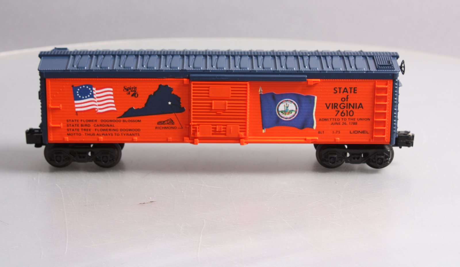 Lionel 6-7610 O Gauge State of Virginia Boxcar #7610 LN/Box