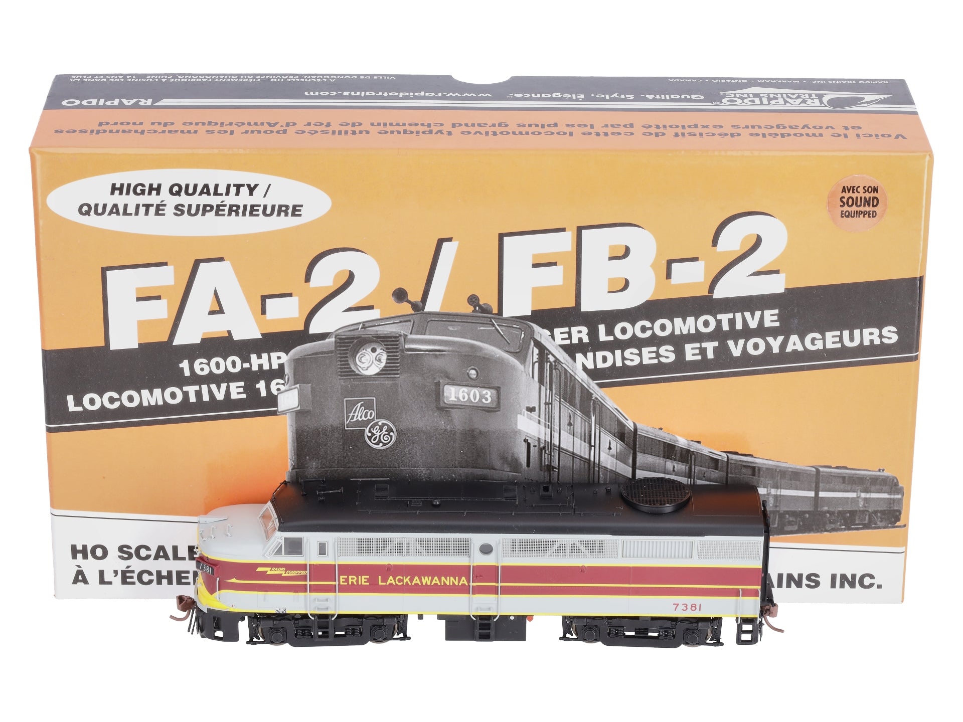 Rapido Trains 21567 HO Erie Lackawanna Alco FA-2 Diesel Loco DCC/Sound #7381