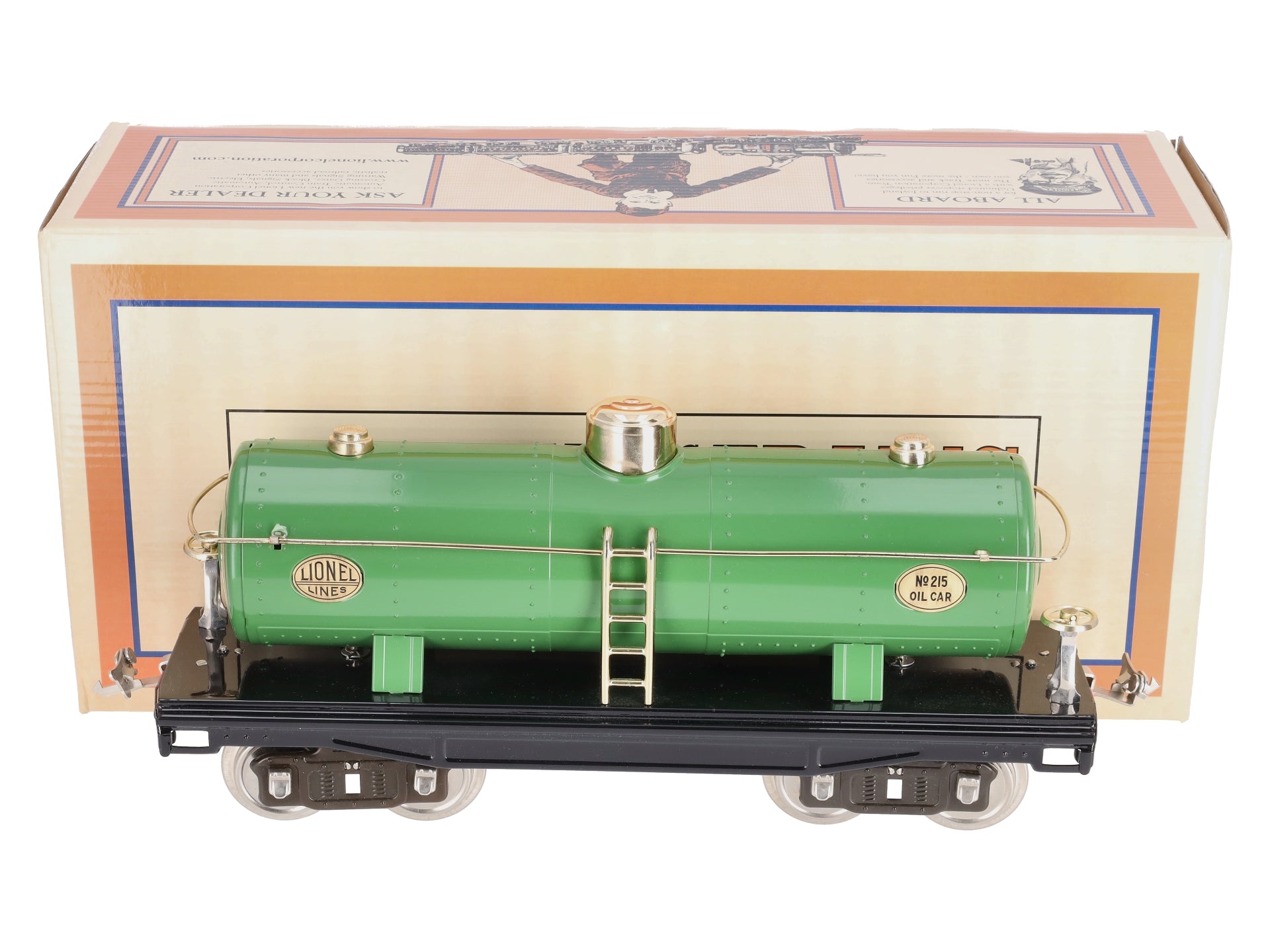 MTH 11-30010 Lionel Corporation Tinplate Green/Brass Oil Car #215