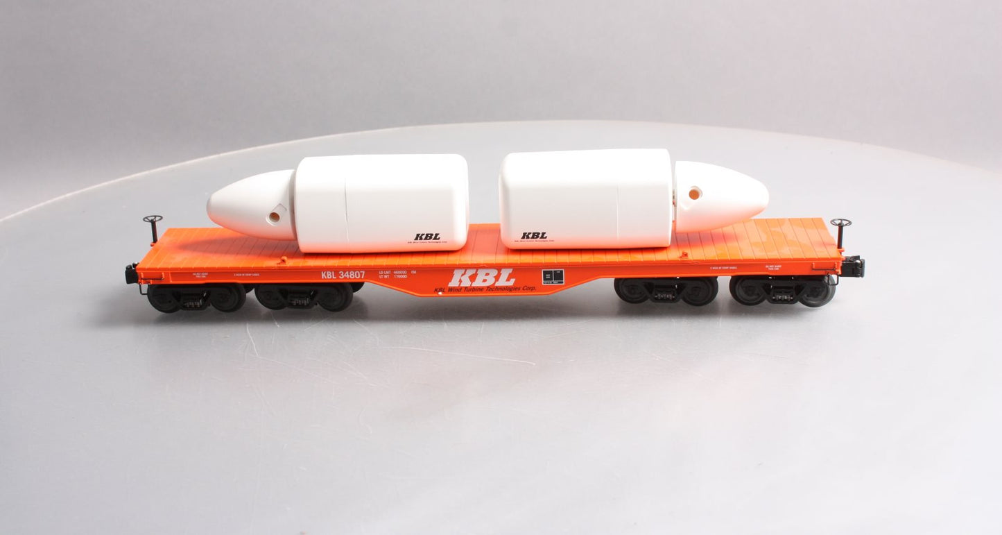 Lionel 6-22584 O KBL Wind Turbine Technologies 16-Wheel Flatcar w/ 2 Turbines LN/Box