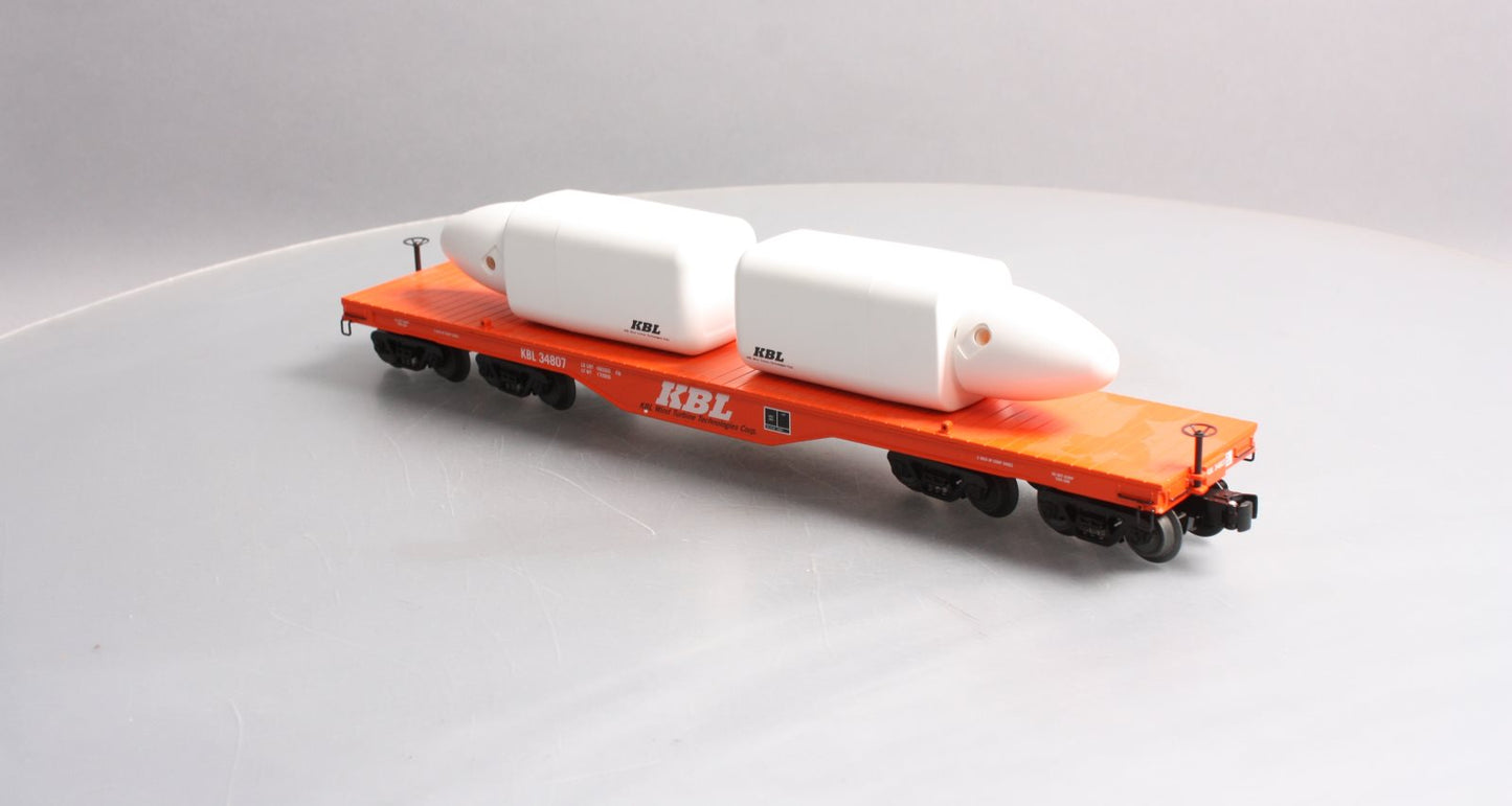 Lionel 6-22584 O KBL Wind Turbine Technologies 16-Wheel Flatcar w/ 2 Turbines LN/Box