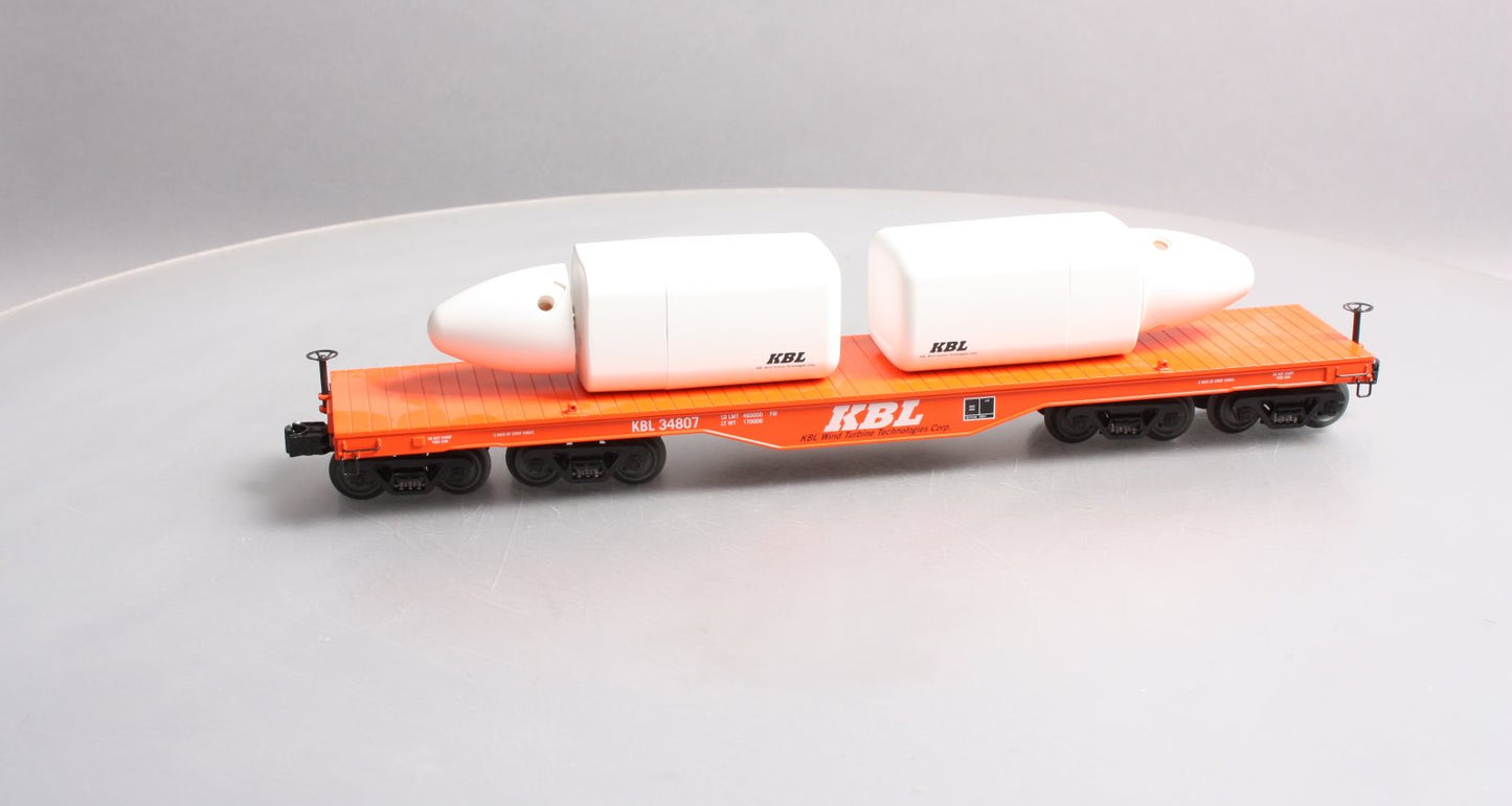 Lionel 6-22584 O KBL Wind Turbine Technologies 16-Wheel Flatcar w/ 2 Turbines LN/Box