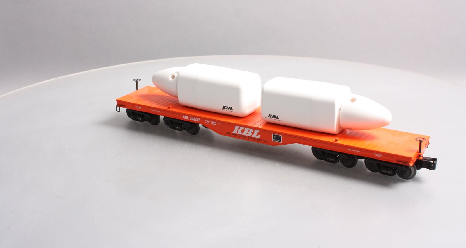 Lionel 6-22584 O KBL Wind Turbine Technologies 16-Wheel Flatcar w/ 2 Turbines LN/Box