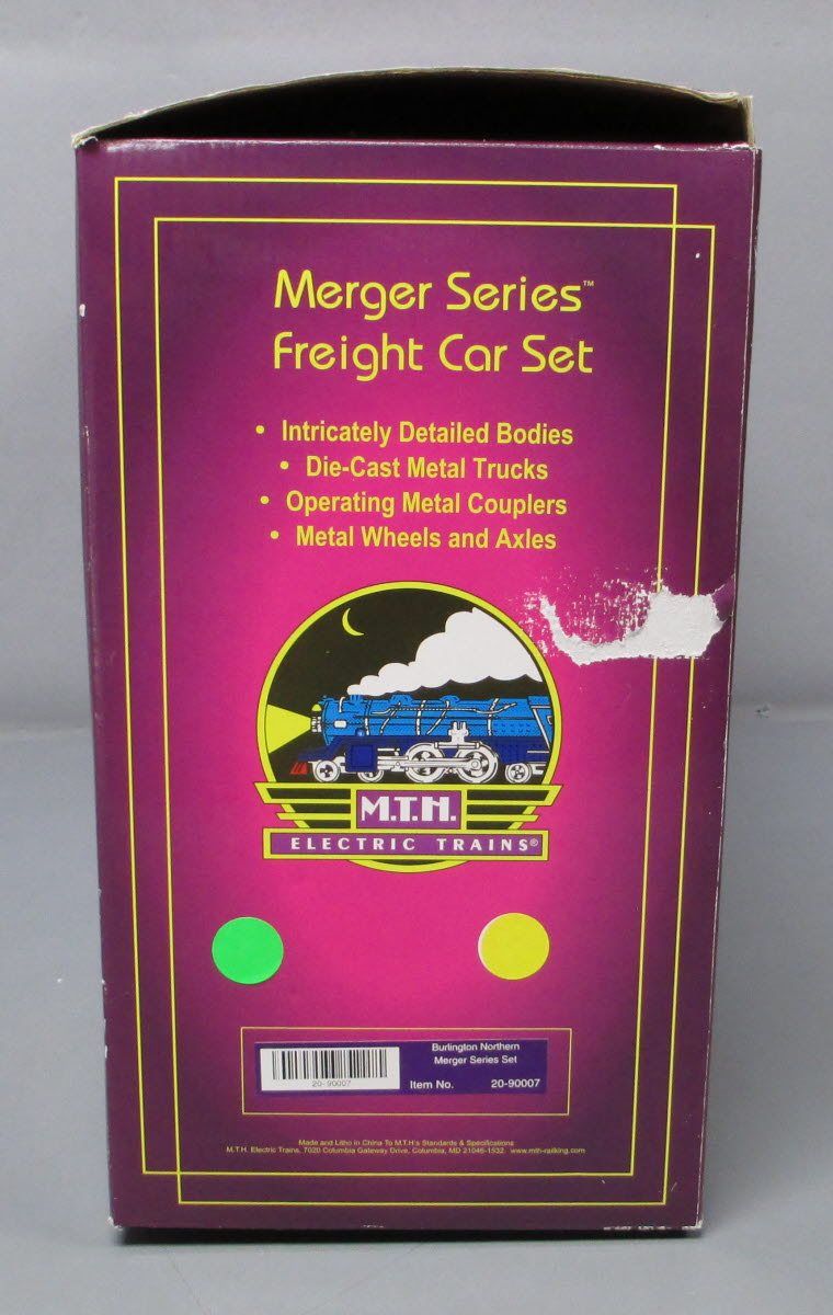MTH 20-90007 O Burlington Northern Merger SeriesT Freight Car Set (Set of 3) MT/Box