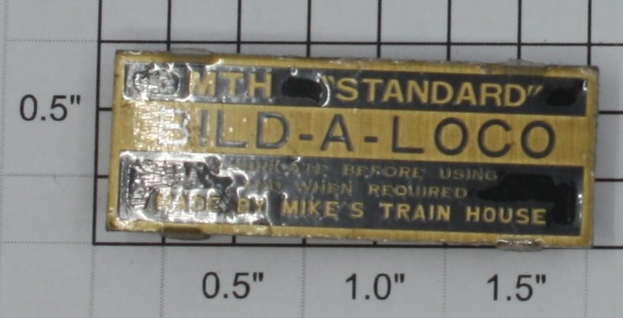 Lionel 4U-100 Brass Bild-A-Loco Collector Nameplate