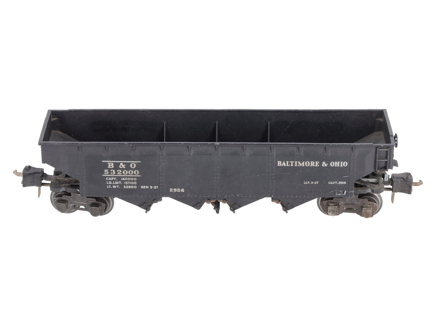 Lionel 2956 Vintage O Prewar Baltimore & Ohio Semi-Scale Die-Cast 4-Bay Hopper VG