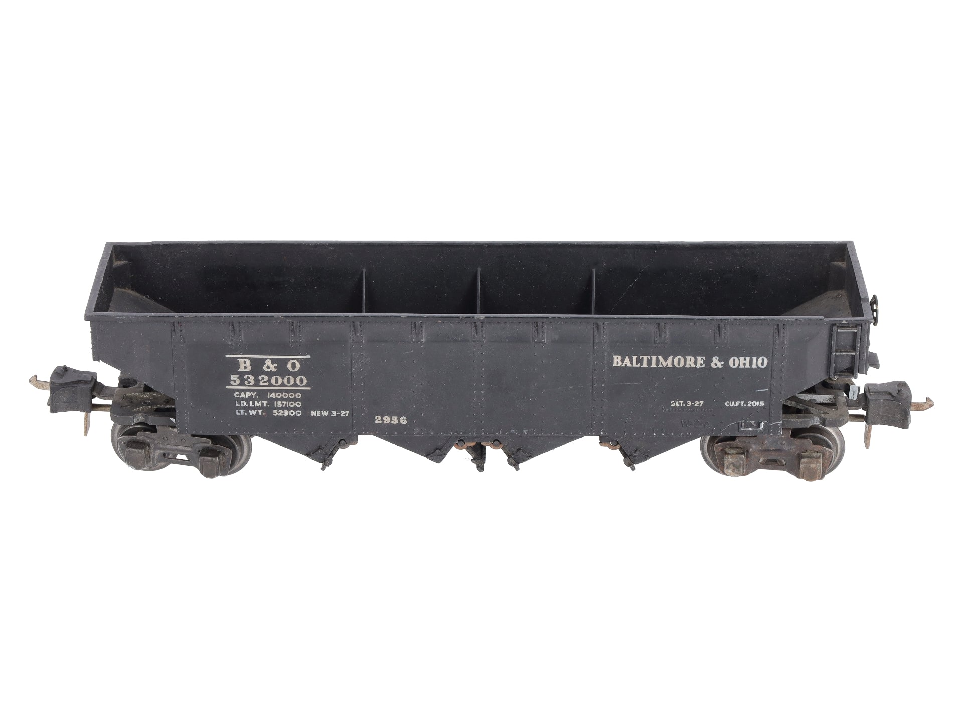 Lionel 2956 Vintage O Prewar Baltimore & Ohio Semi-Scale Die-Cast 4-Bay Hopper VG
