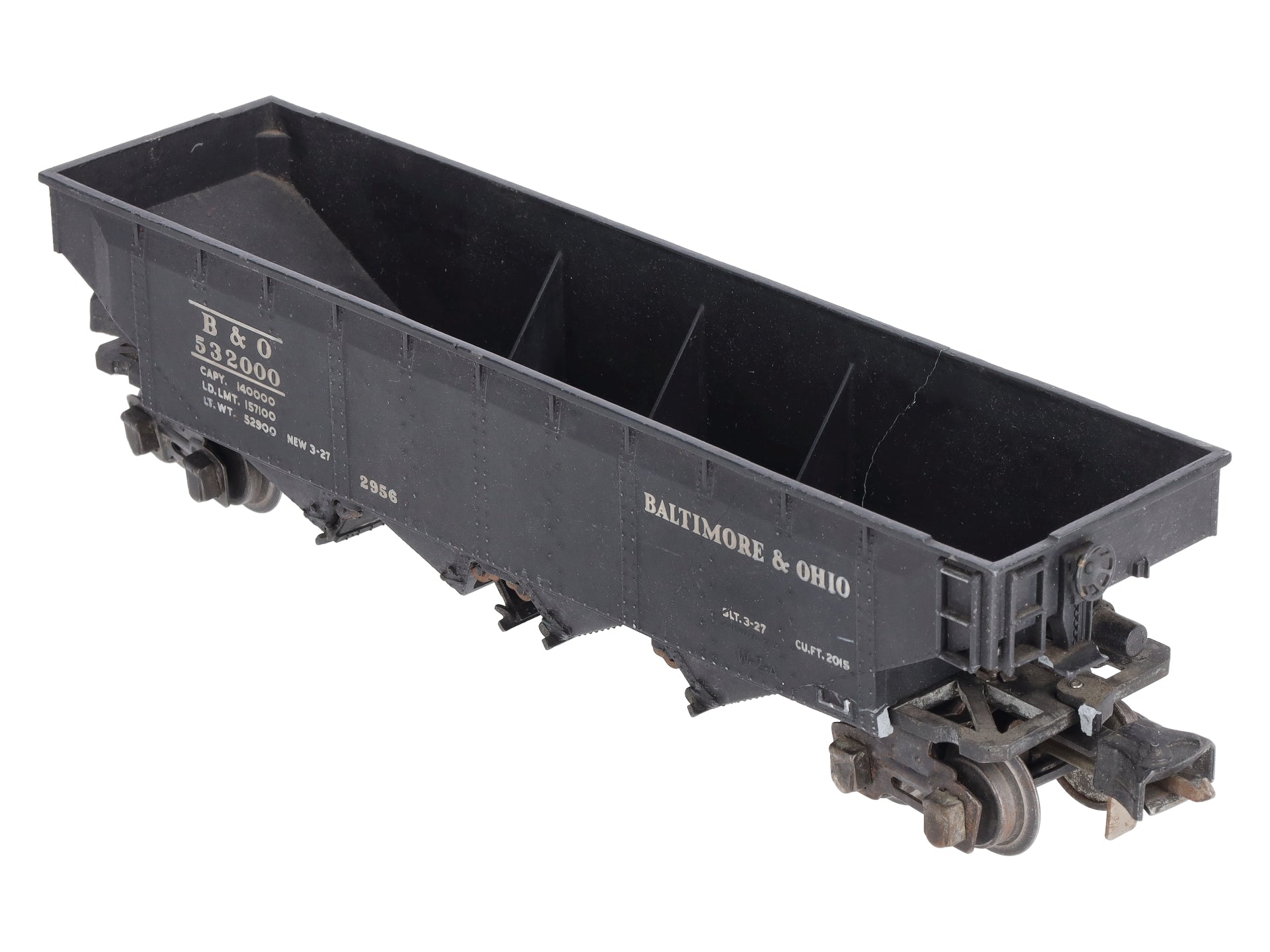 Lionel 2956 Vintage O Prewar Baltimore & Ohio Semi-Scale Die-Cast 4-Bay Hopper VG
