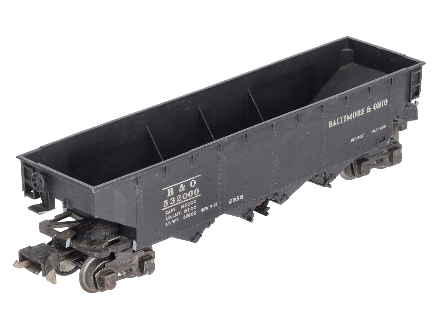 Lionel 2956 Vintage O Prewar Baltimore & Ohio Semi-Scale Die-Cast 4-Bay Hopper VG