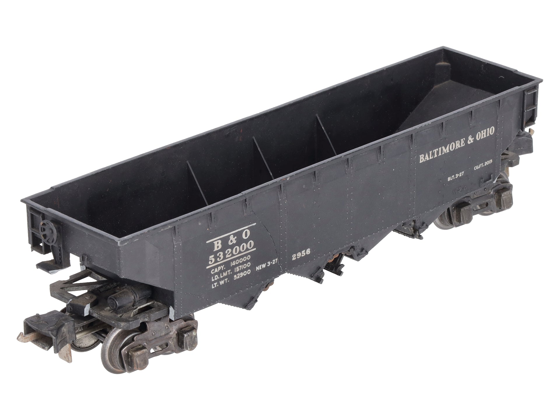 Lionel 2956 Vintage O Prewar Baltimore & Ohio Semi-Scale Die-Cast 4-Bay Hopper VG