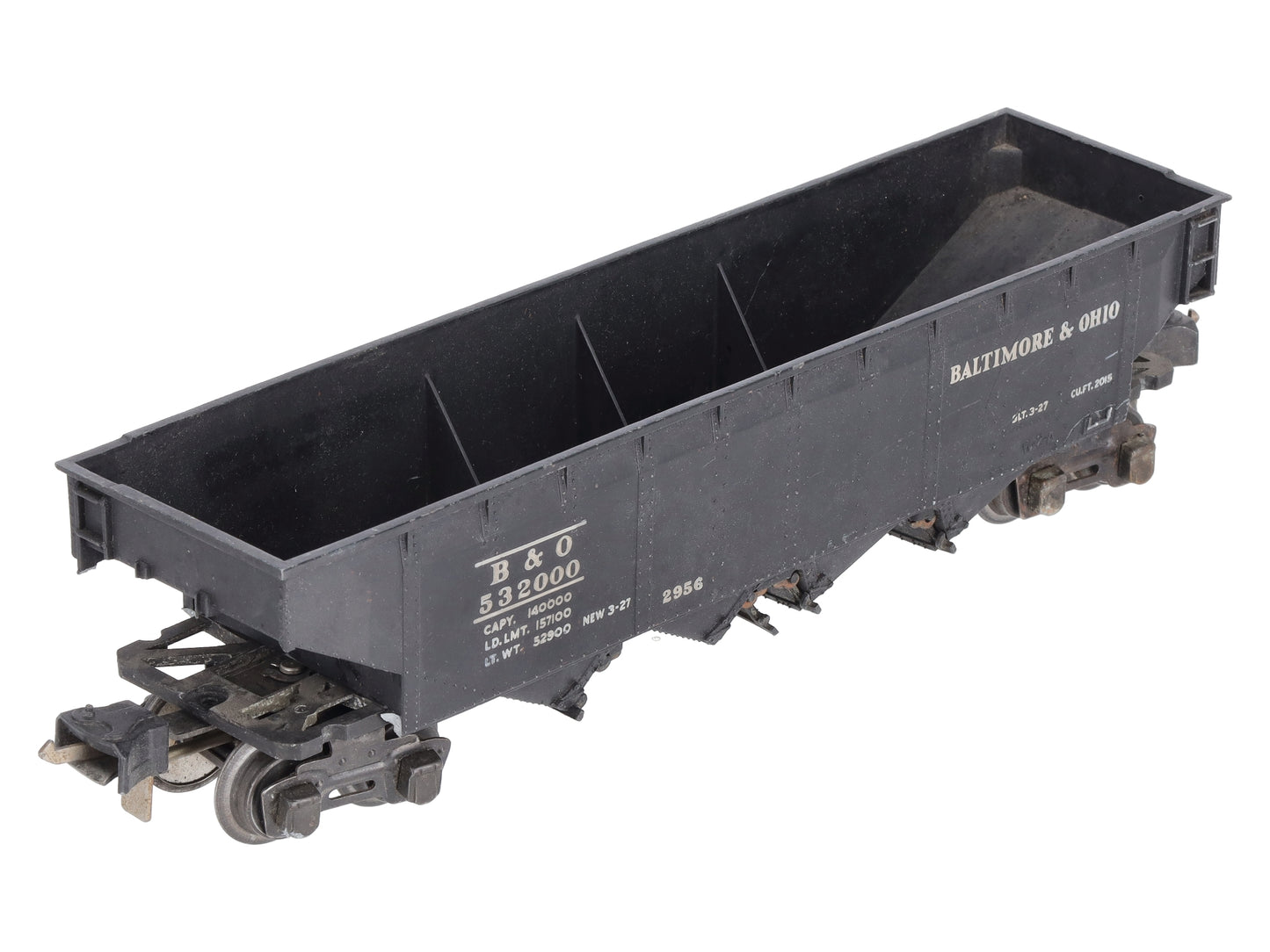 Lionel 2956 Vintage O Prewar Baltimore & Ohio Semi-Scale Die-Cast 4-Bay Hopper VG