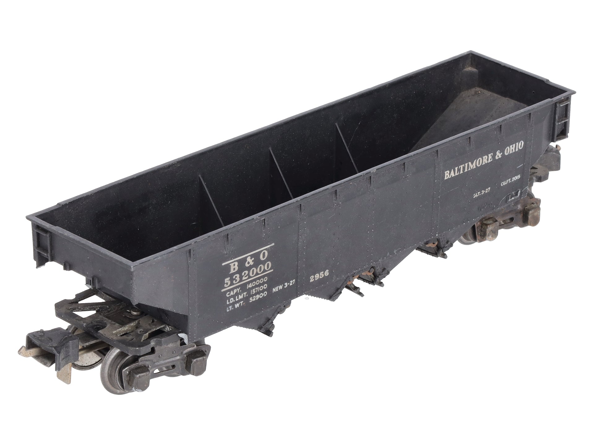 Lionel 2956 Vintage O Prewar Baltimore & Ohio Semi-Scale Die-Cast 4-Bay Hopper VG