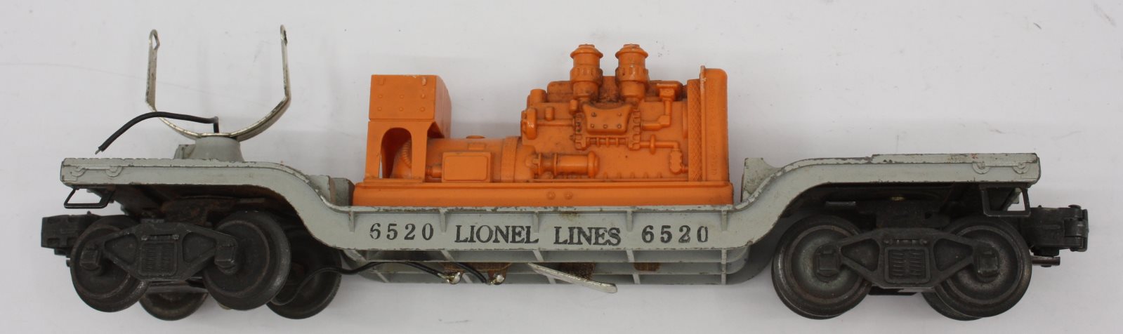 Lionel 6520-02 Car Frame w/ Trucks, Generator, Light Bracket, Broken Brake Stand
