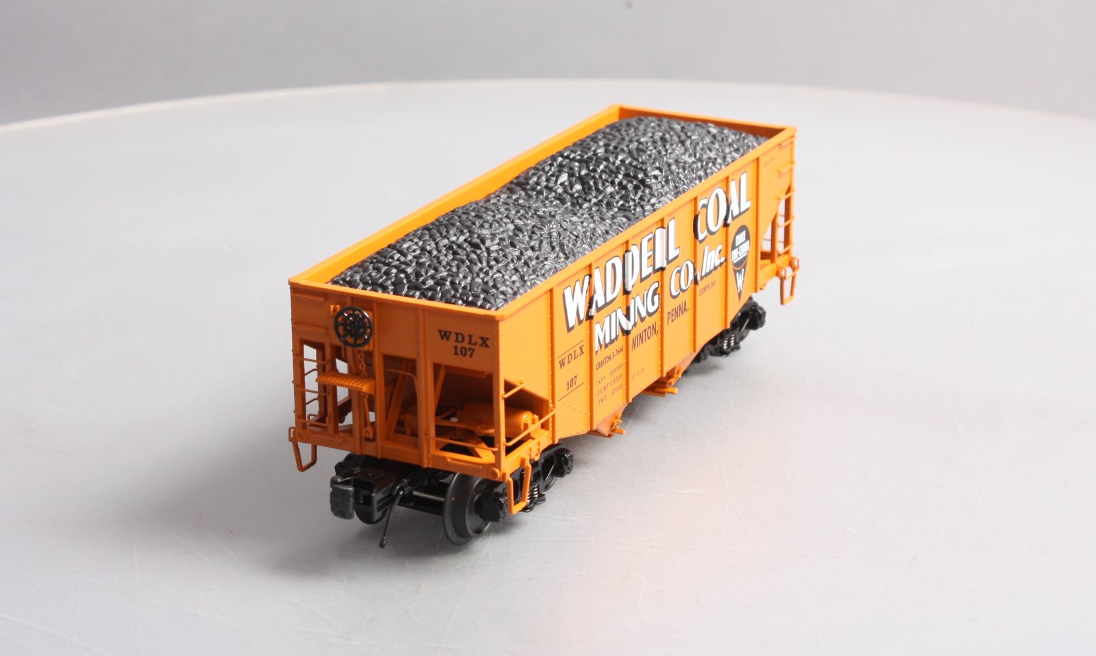 MTH 20-97200 O Waddell Coal MTHRRC 2007 Fish Belly Hopper Car w/Load #107 LN/Box
