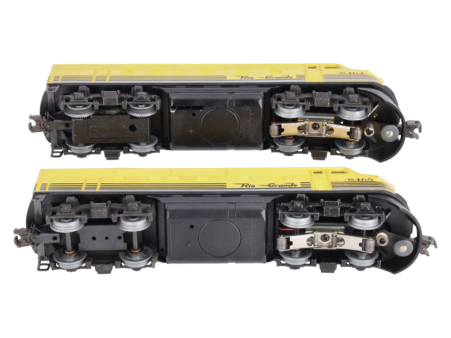 Lionel 6-8464 & 6-8465 O Gauge Rio Grande F3 AA Powered Diesel Locomotive Set EX/Box