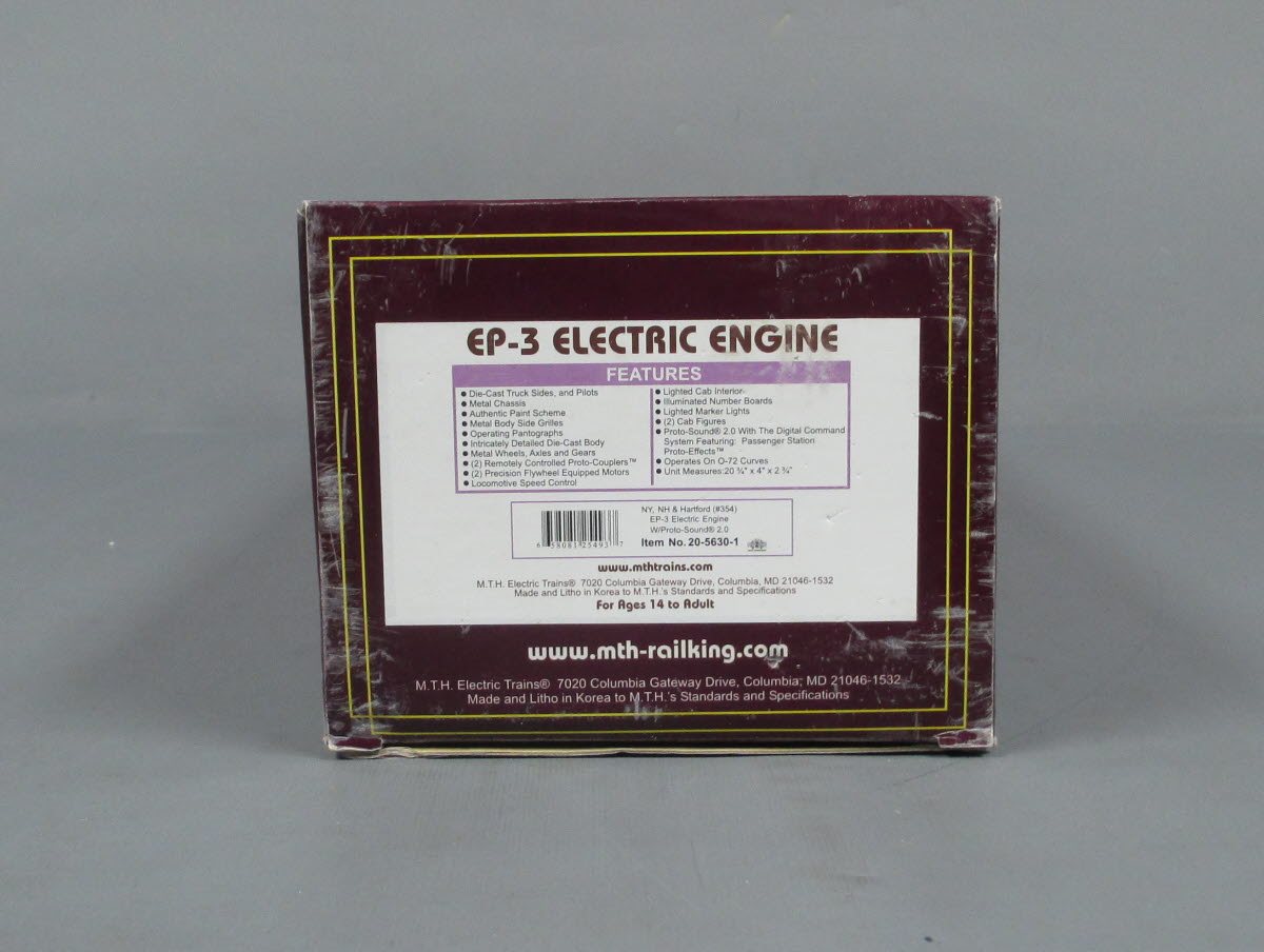 MTH 20-5630-1 NY, NH & Hartford EP-3 Electric Locomotive w/PS 2.0 #355