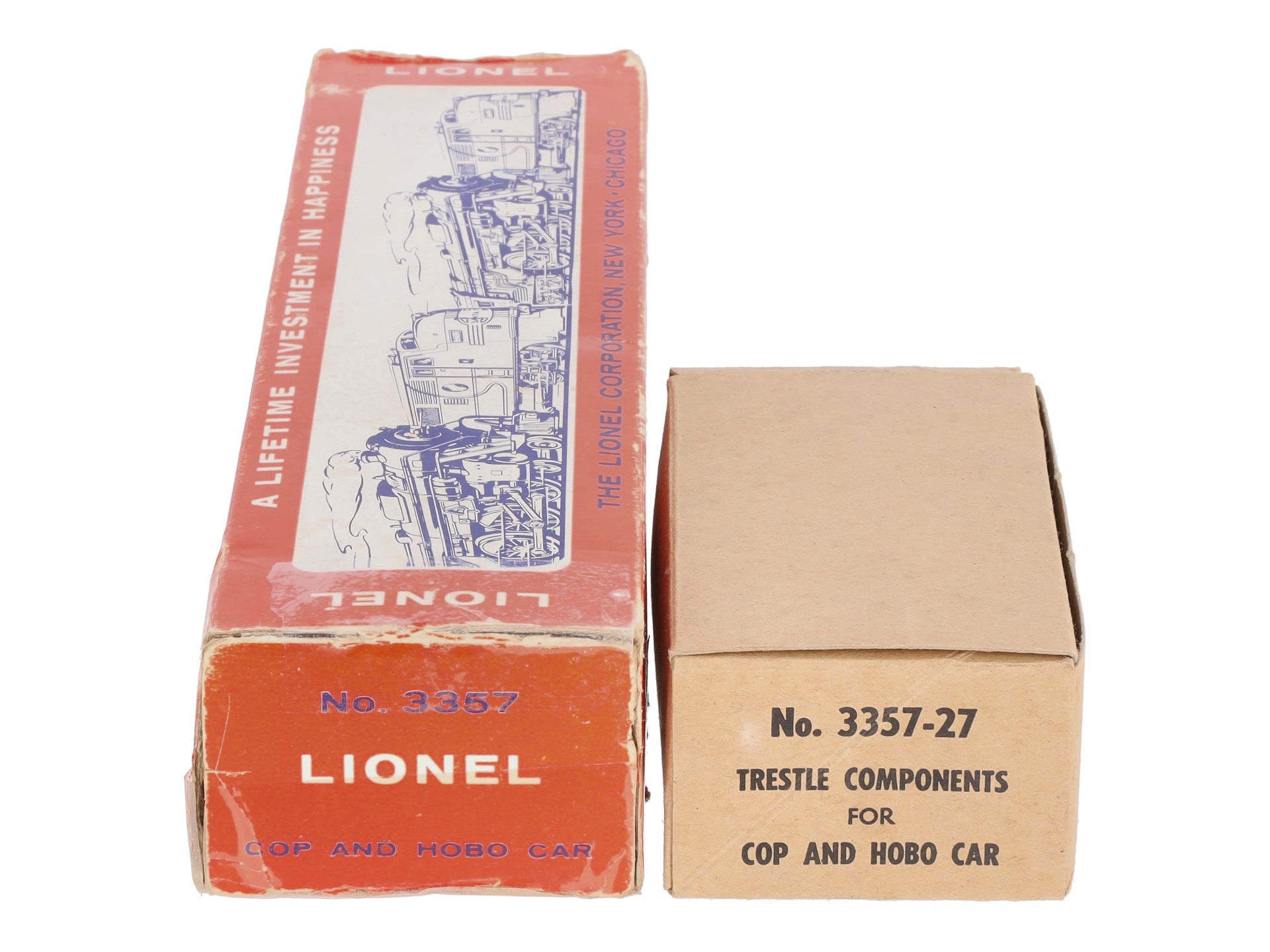 Lionel 3357-27 Vintage O Trestle Components for Cop and Hobo Car
