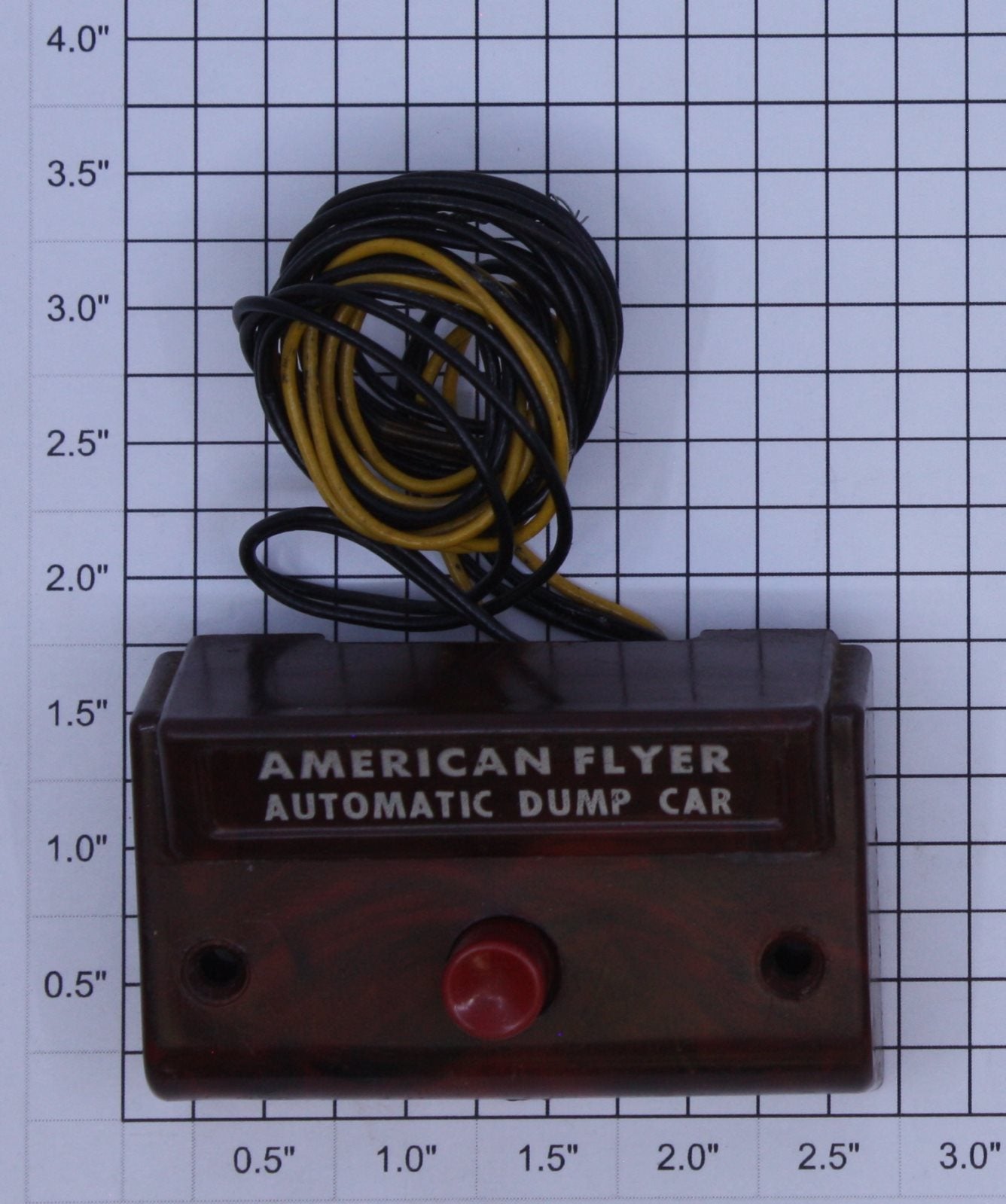 American Flyer XA14A964-K Red Swirl Automatic Dump Car Control Button Wired