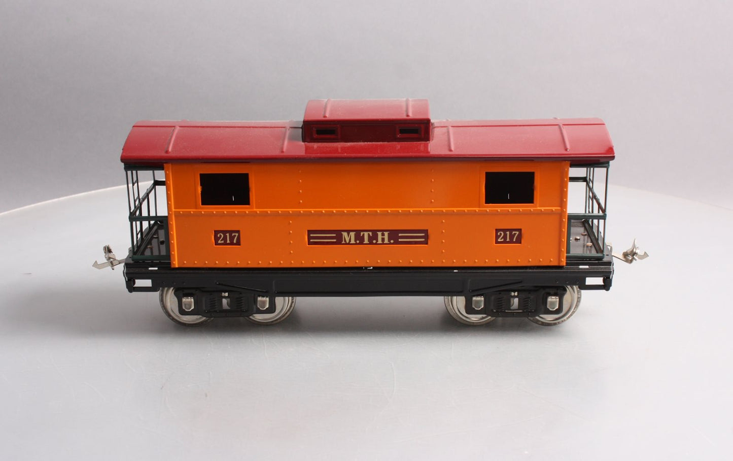 MTH 10-2043 Std. Gauge MTH Lines Orange & Maroon w/Brass 200 Series Caboose