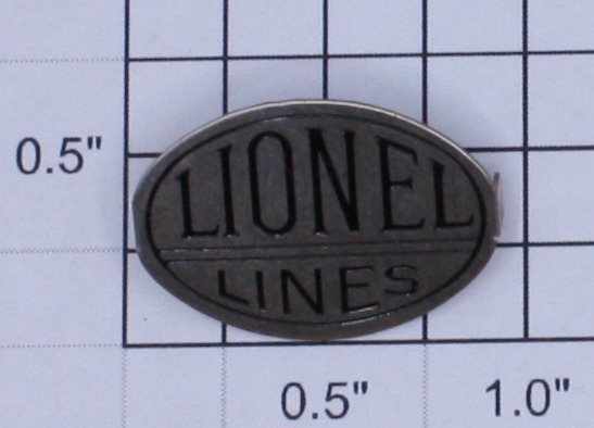 Lionel 212-8 Nickel Oval Lionel Lines with Black Lettering Nameplate