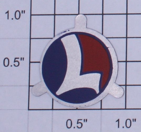 Lionel 400E-33 Aluminum 7/8" Circle L Nameplate with Mounting Tabs