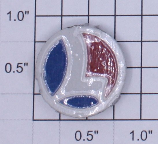 Lionel 400E-33 White 7/8" Circle L Nameplate with Mounting Tabs