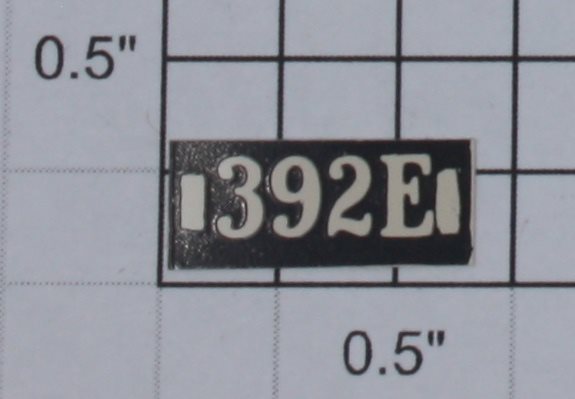 Lionel 392E-20 Boiler Front Number Board - 392E
