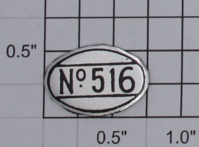 Lionel 516-5 No.516 Nickel Lionel Nameplate