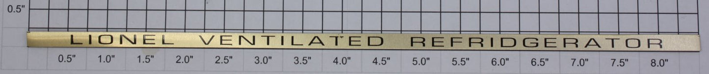 Lionel 514-10 Brass Ventilated Refrigerator Nameplate with Adhesive